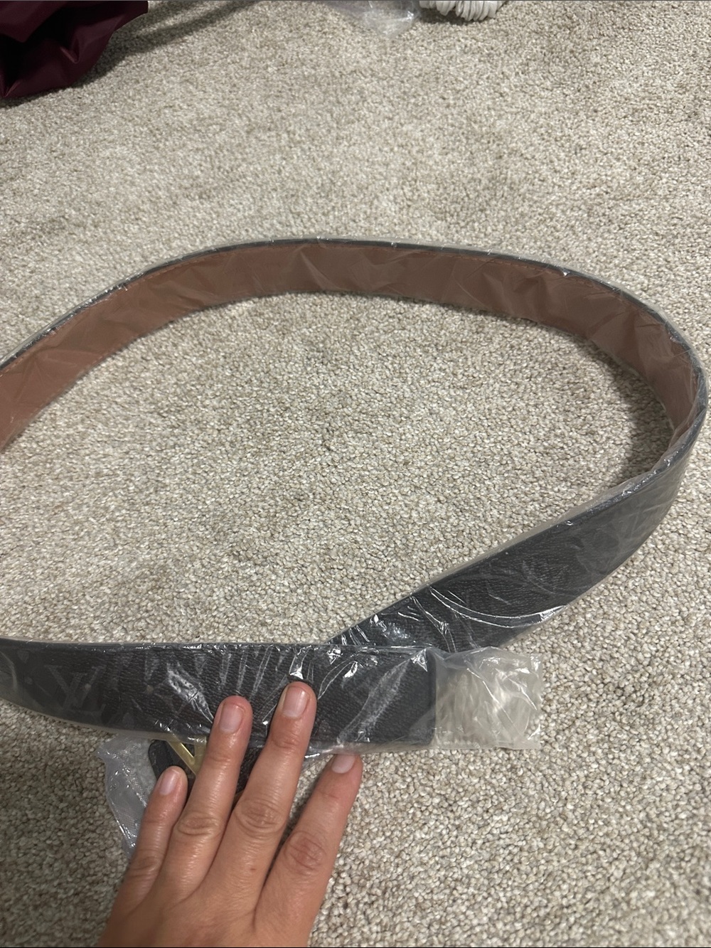 Black Leather Belt with Tan Interior